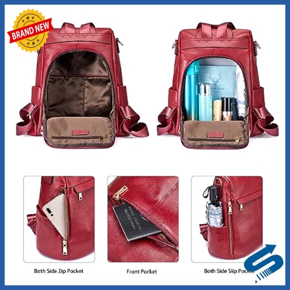 Genuine Leather Anti-Theft Backpack Purse Women\'s Satchel Shoulder Bag main image 4